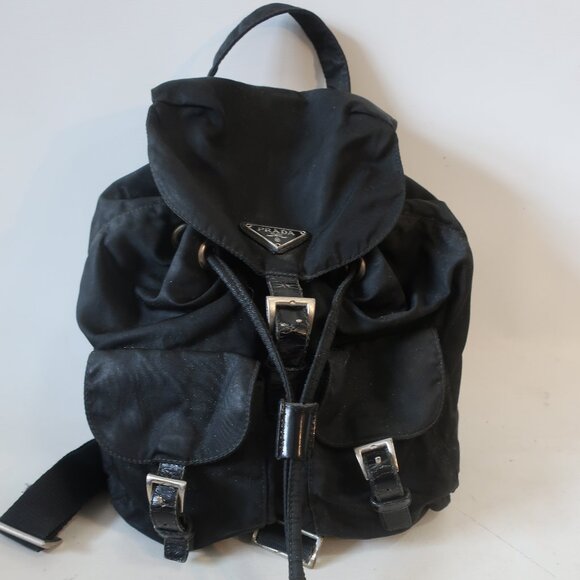 Womens Prada Milano 104 Black Nylon Shoulder Backpack Designer Handbag - Picture 3 of 14